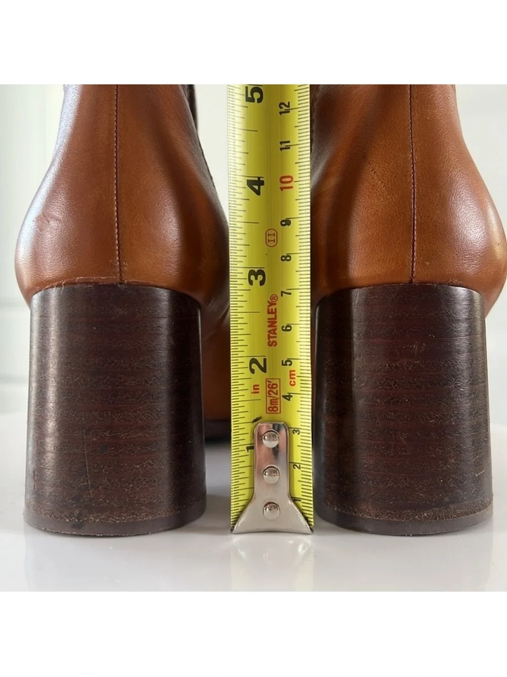 Madewell The Laura English Saddle Brown Leather Heeled Chelsea Booties Size 8